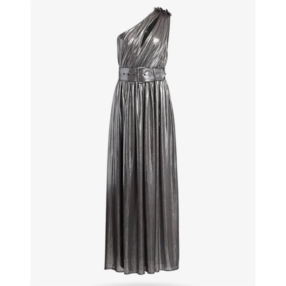 Retrofete | Andrea Gown In Gunmetal Silver Size S - Picture 12 of 14